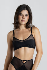 Scoop Bralette Bra Recycled Stella in Black
