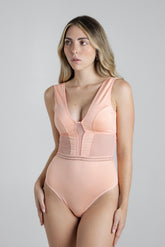 Butter Soft Modern Bodysuit Aura in Peach