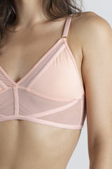 Chic Unlined Triangle Bralette Aura in Peach