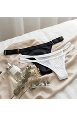 Adjustable Thongs Set – Black Sustainable & White Mesh