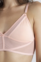 Chic Unlined Triangle Bralette Aura in Peach