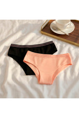 Seamless Panties Set – Black & Soft Peach